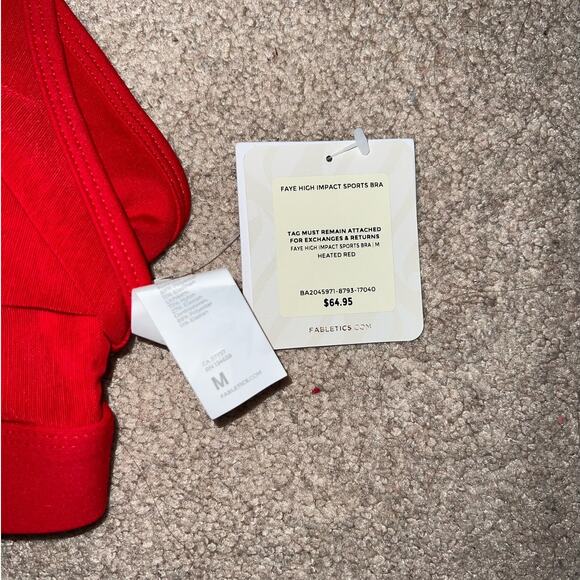 New Fabletics Faye High Impact Sports Bra Heated Red size M - Picture 5 of 8